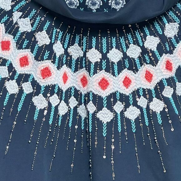 Soft Surroundings Embroidered Beaded Icelandic Style Sweatshirt Size Womens XL - Picture 8 of 8